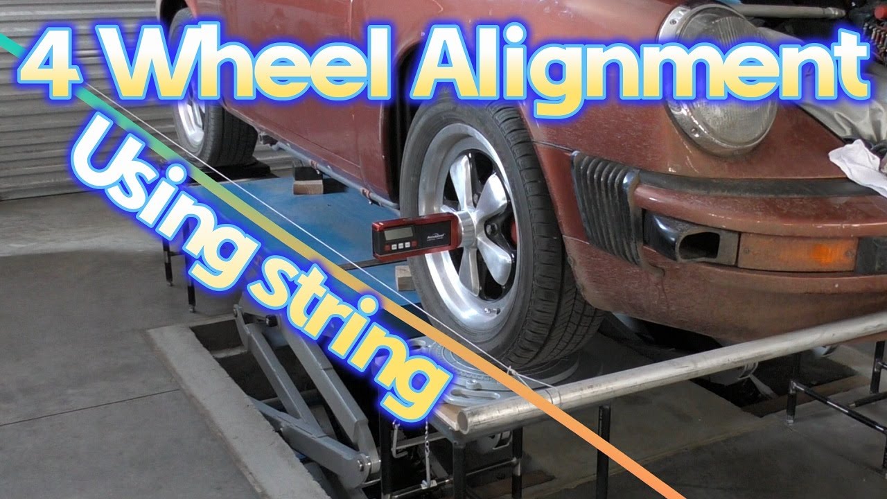 Porsche 4-Wheel Alignment using string. Porsche 911 Suspension.
