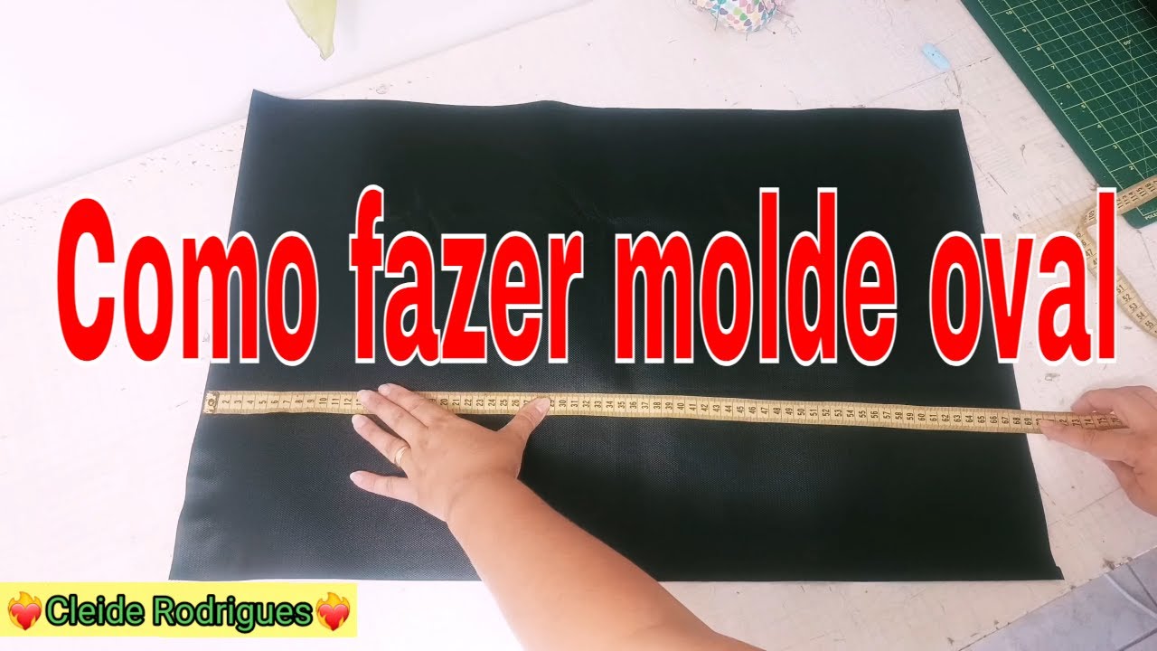 Como fazer molde oval para tapete/ base TNT oval/ cortando molde oval