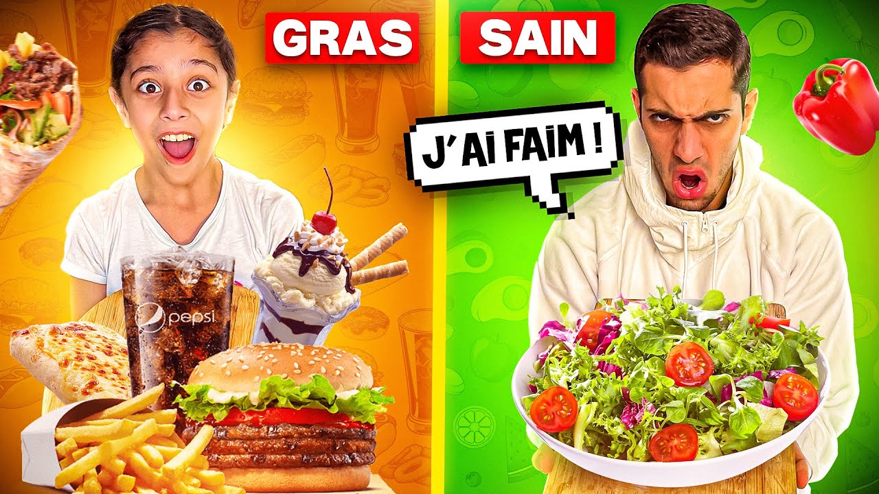ON MANGE HYPER GRAS VS SAIN PENDANT 24H ! 🍕🍩 (Myriam a trich&eacute;)