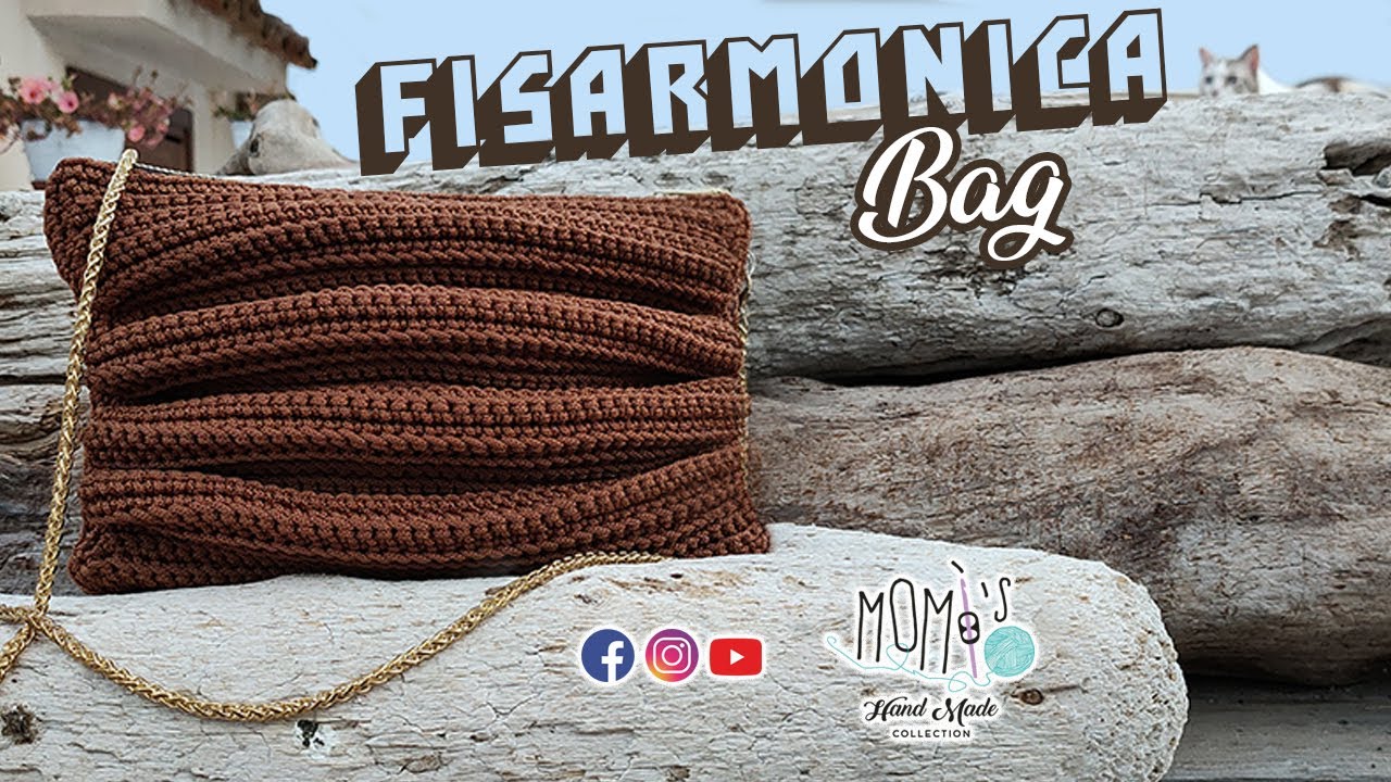 TUTORIAL BORSA UNCINETTO - MODELLO FISARMONICA || EASY CROCHET BAG  🌻 Momì's 🌻