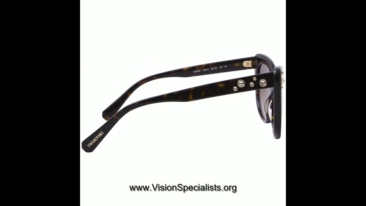 Swarovski SK6020 100187 Sunglasses Womens Black Dark Grey Cat Eye 5520145  Havana Brown Gradient1002