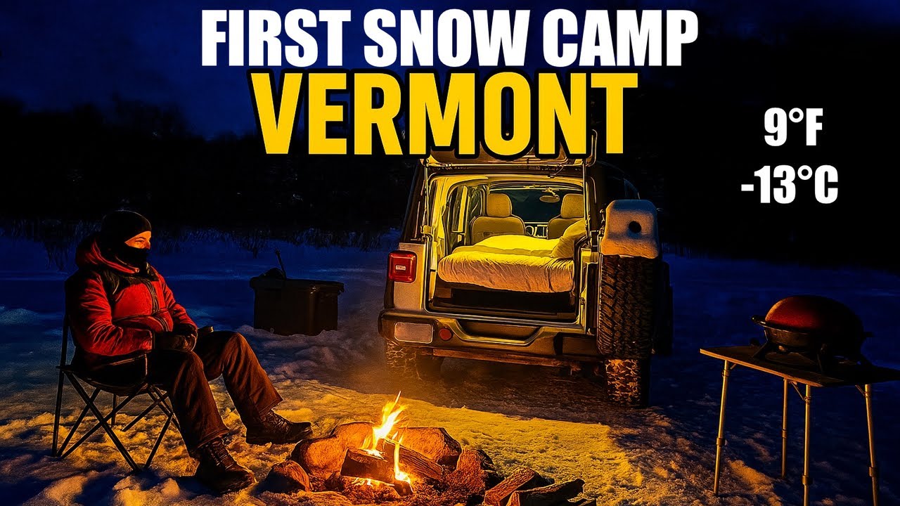 My First Solo SNOW CAMPING - Vermont 9&deg;F (-13&deg;C)