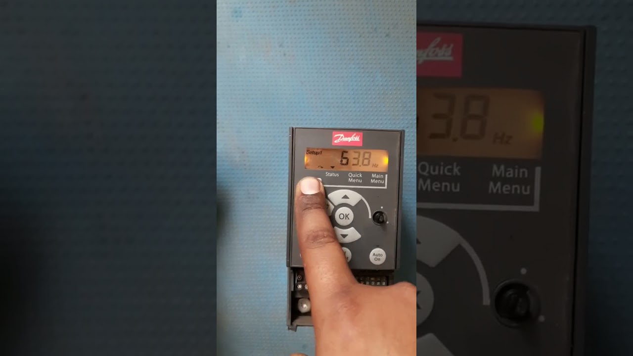 danfoss vfd drive speed setting by set parameter (hindi)