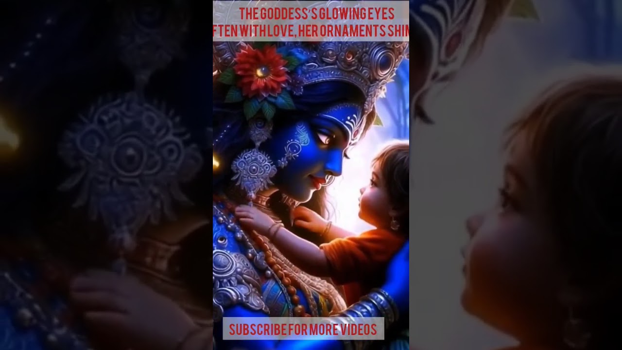The goddess’s glowing eyes soften with love