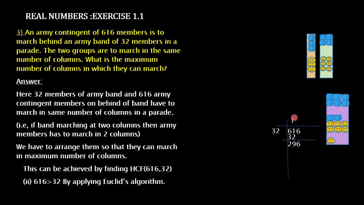 Real numbers :Euclid division algorithm
