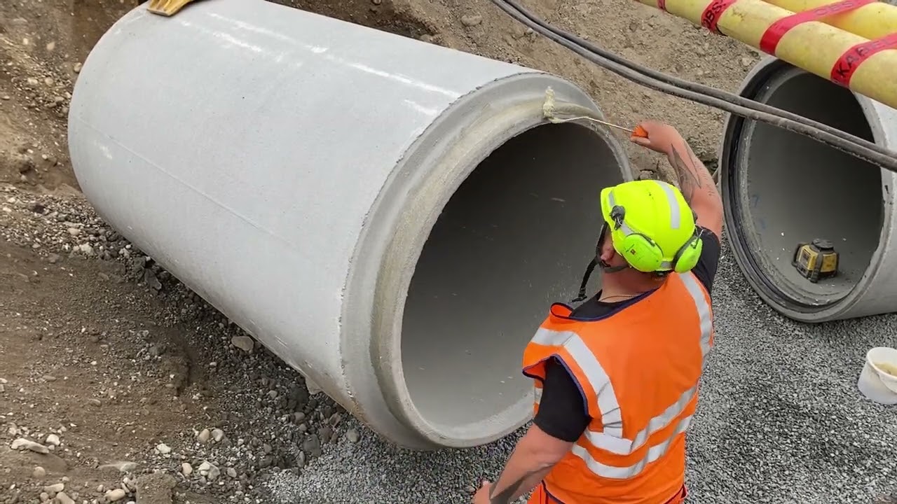 Rørlegging med Basal Pipelifter  montering av DN1200 ig falsrør