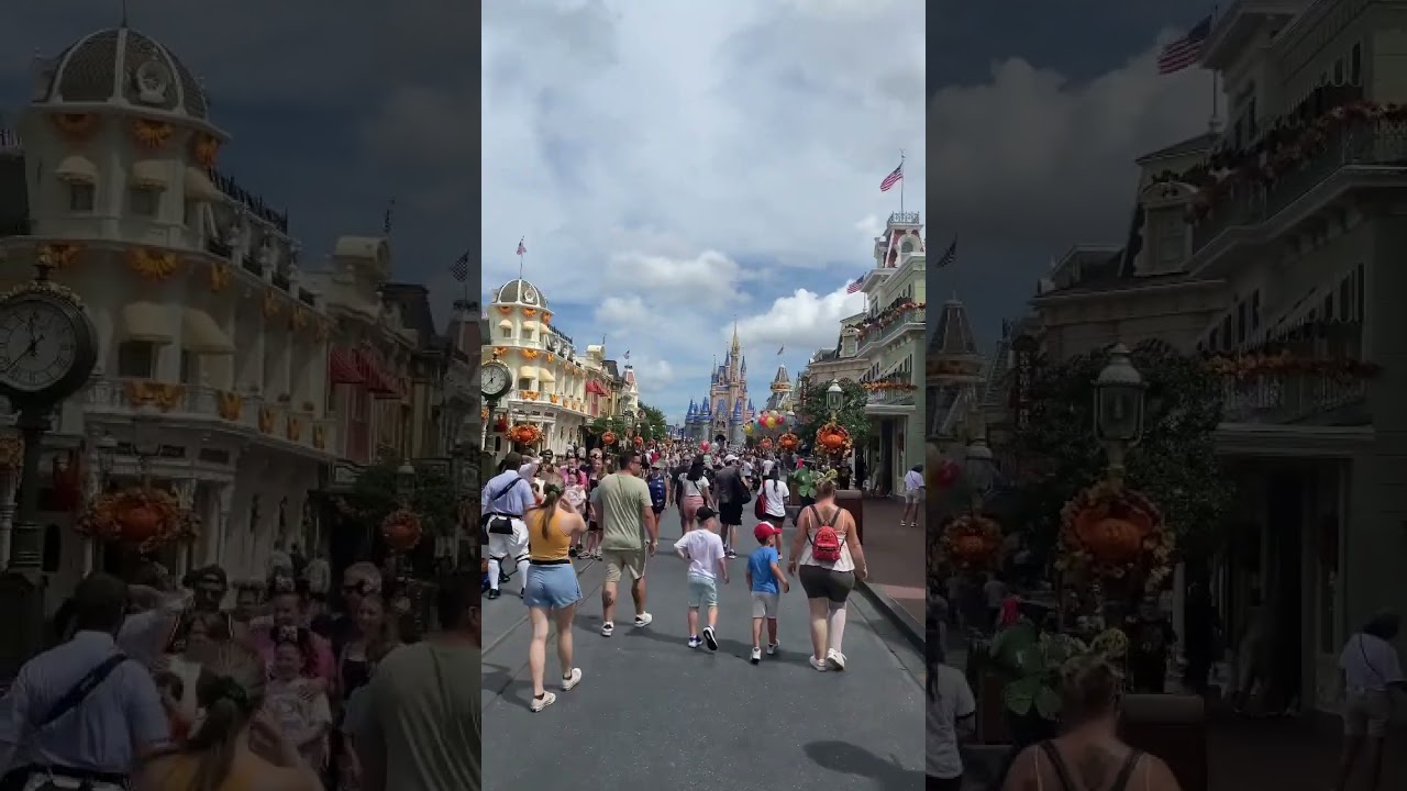 Walking into MK, Hurricane Idalia on the way 🌀 #disney #magickingdom  #idalia #travel #florida #wdw