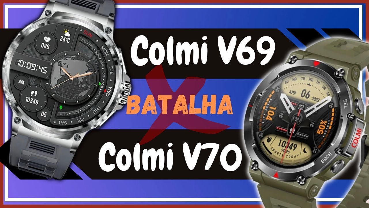 COLMI V70 vs COLMI V69 - Smartwatch Comparativo! Tela AMOLED e Muitas WATCH FACES - QUAL o MELHOR?