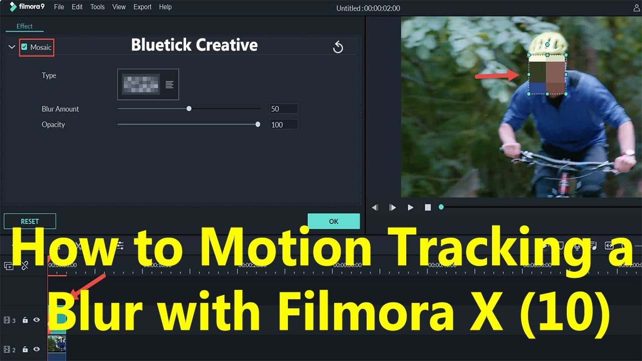 How to Motion Tracking a Blur with Filmora X (10) | How to face Blur