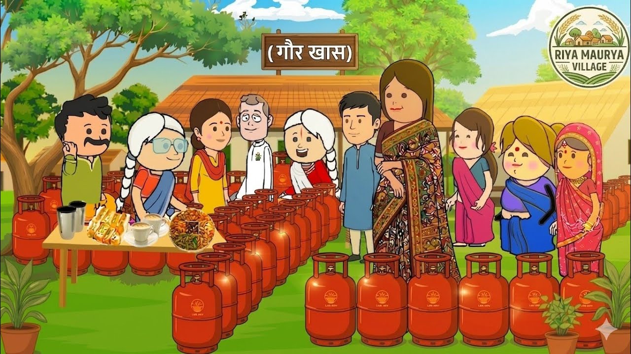 गैस सिलेंडर में पाटीदारी || Gas Cylinder me Patidari अवधी कॉमेडी कार्टून वीडियो @Riyamauryavillage 