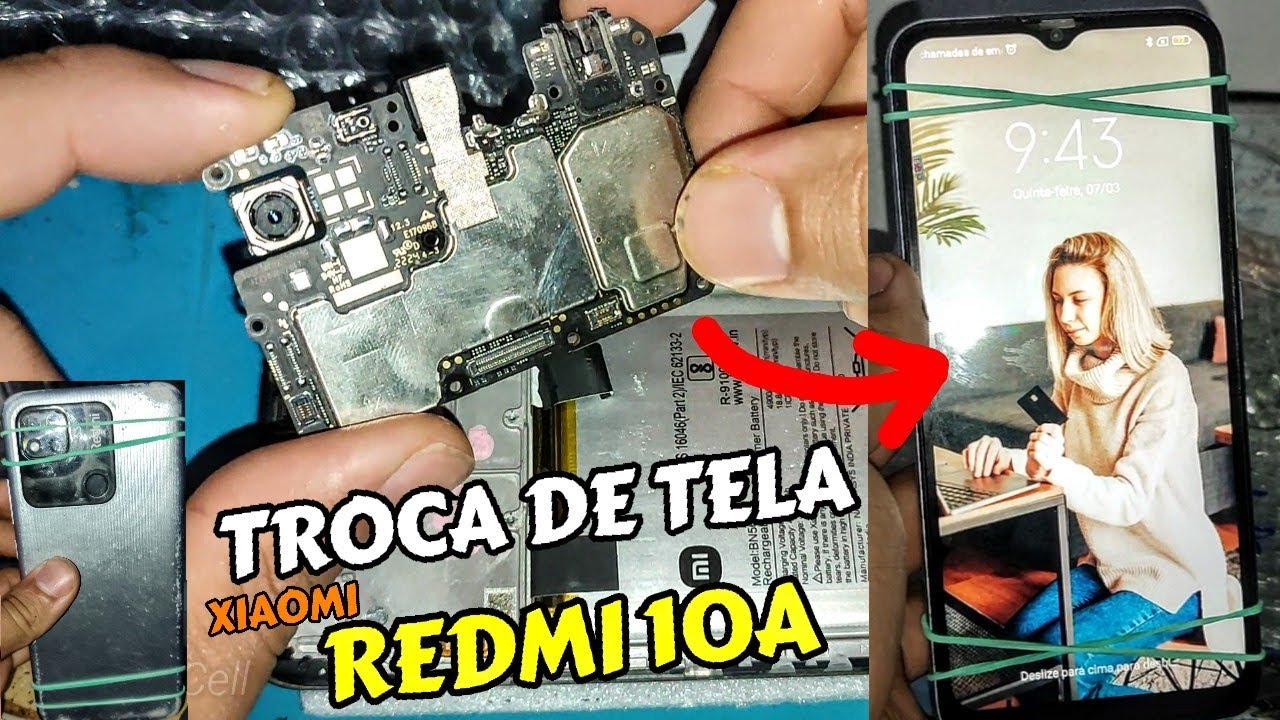 MONTAGEM E TROCA DE TELA DISPLAY FRONTAL DO CELULAR XIAOMI REDMI 10A PASSO A PASSO