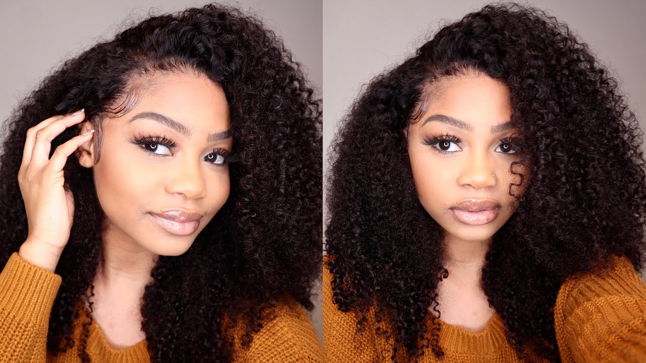 Best Kinky Curly Wig For Beginners| Glueless Lace Frontal Wig Install| Ft UNice hair