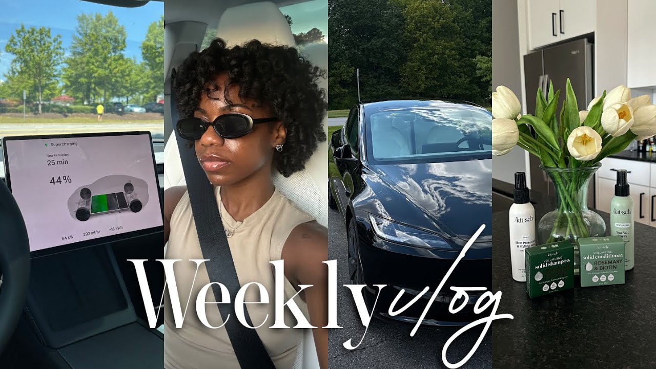 weekly vlog | self driving + charging my new car + moving updates + furniture sale + more!