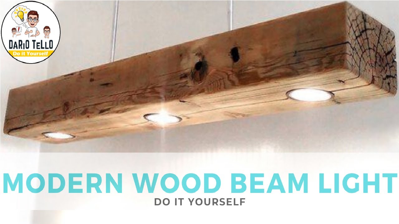 Modern Wood Beam Light DIY -  Lampada / faretti Led fai da te legno