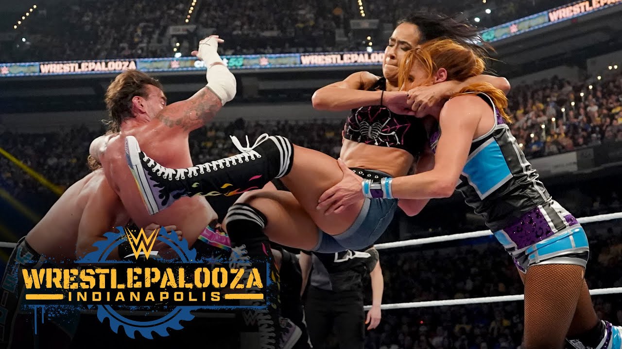 CM Punk и AJ Lee против Seth Rollins и Becky Lynch: лучшие моменты Wrestlepalooza 2025