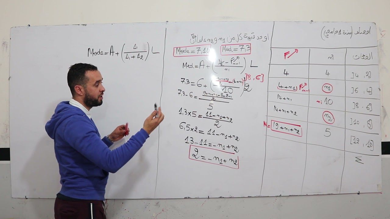 احصاء سنة أولى جامعي بالمجاهيل فكرة مهمة 🔥