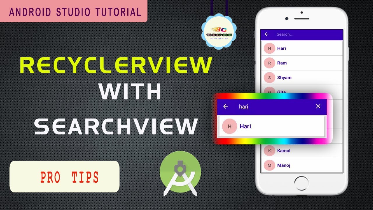 Recyclerview with searchview in android studio | java coding | adapter + model