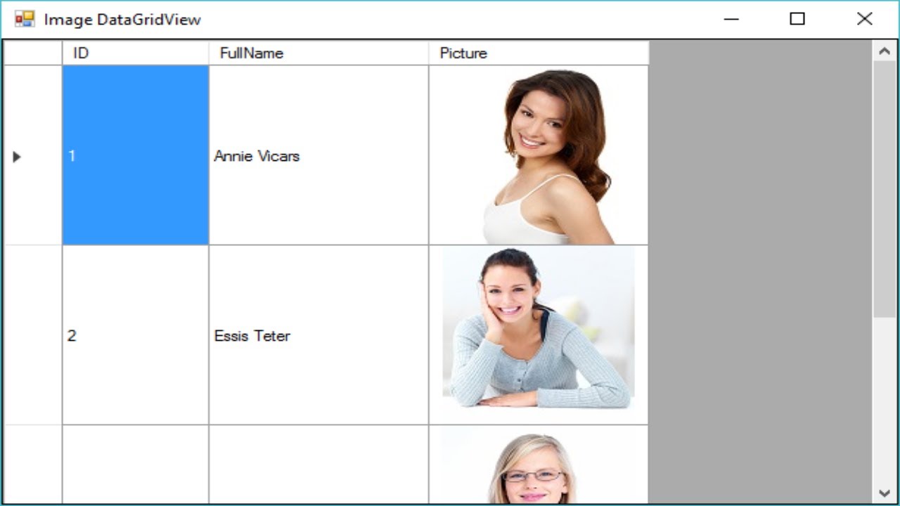 How to Display Images in a DataGridView in C#