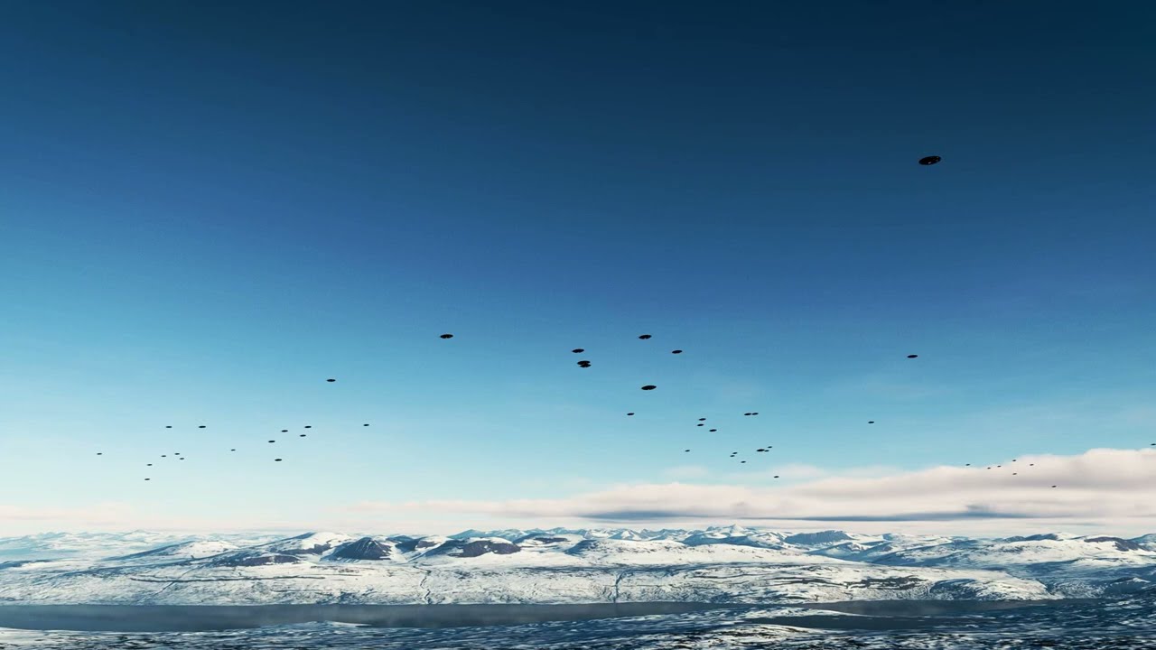 Antarctica: A swarm of UAP/UFO's were spotted over the Transantarctic Mountains today