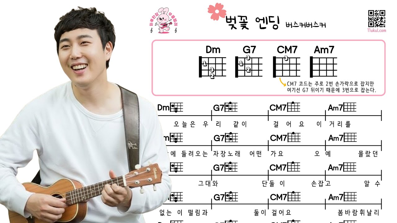 벚꽃 엔딩(버스커버스커, 장범준) 우쿨렐레 쉬운곡 초보 코드 악보