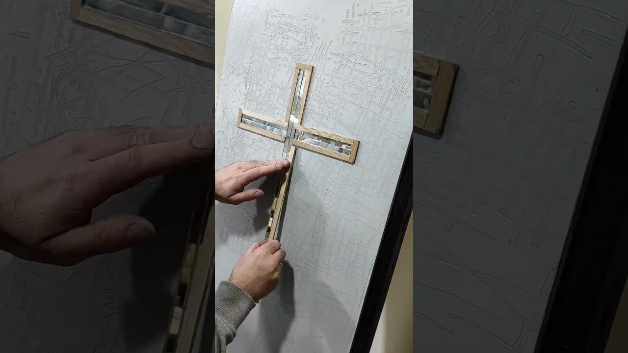 Orthodox cross, part 1. #asked #to #make #an #orthodox #cross #fy #decor #wood #mirror #fyp #fupシ