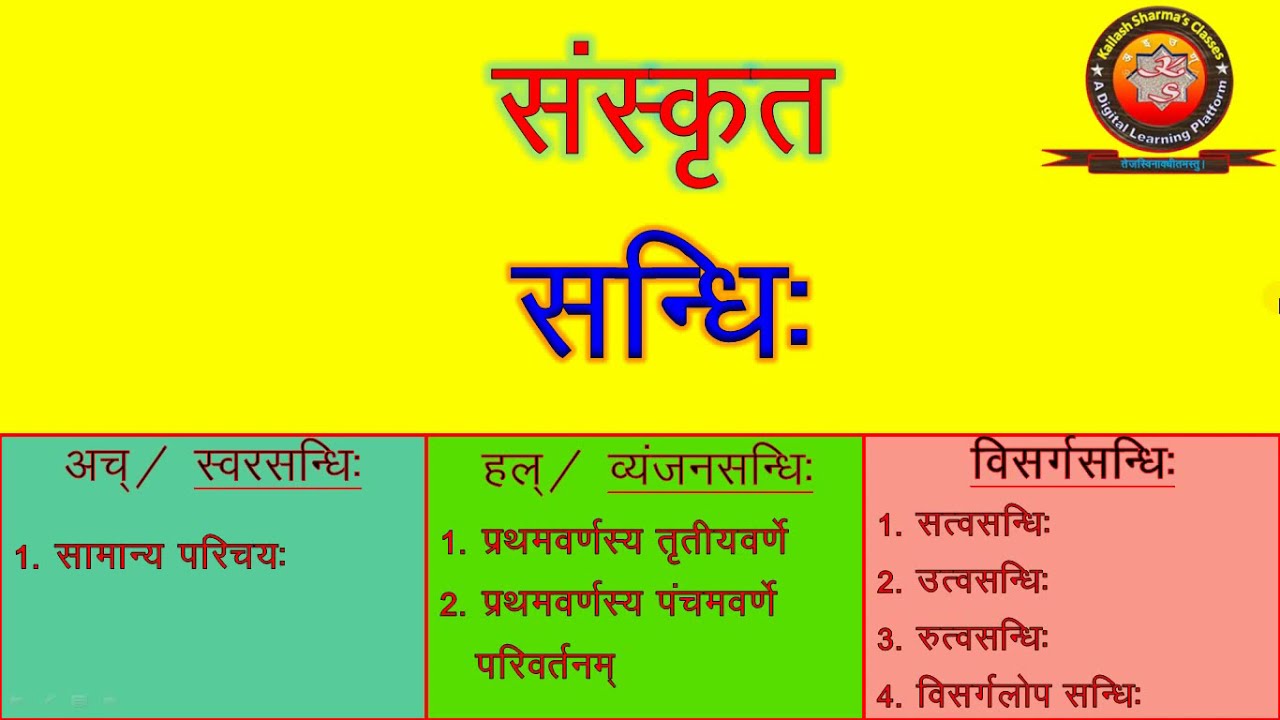 Sanskrit Sandhi and Sandhi Vichchhed (संस्कृत संधि व संधि विच्छेद) by KAILASH SHARMA