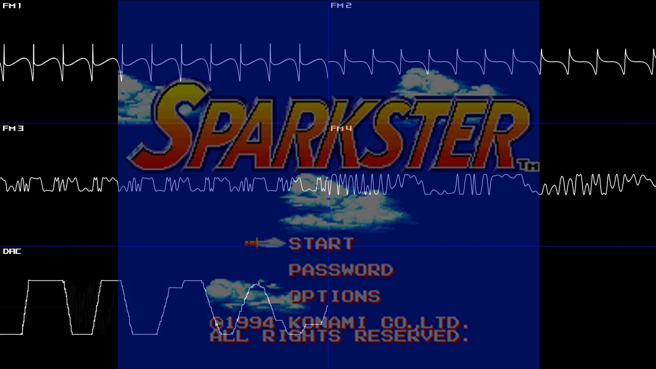 Sparkster: Rocket Knight Adventures 2 (Mega Drive/Genesis) - Full Oscilloscope View