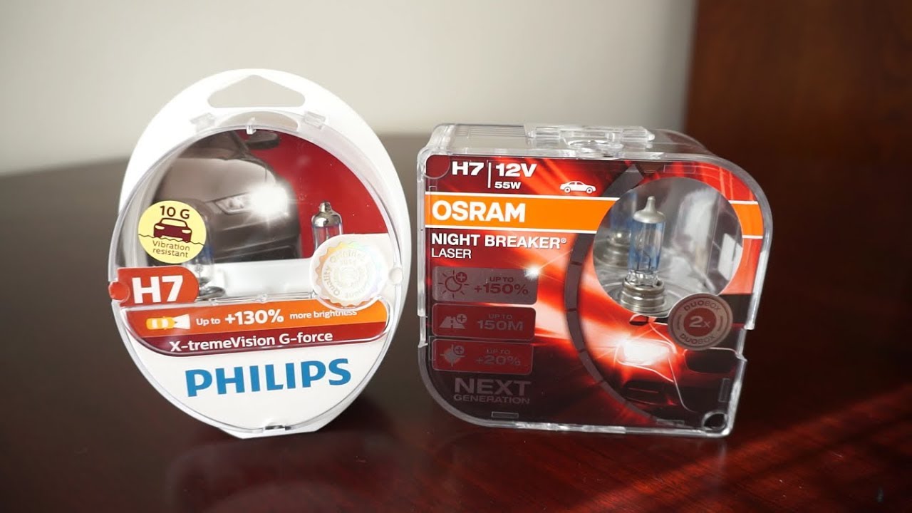 Philips X-tremeVision G-force vs OSRAM Night Breaker LASER NEXT GEN 2018