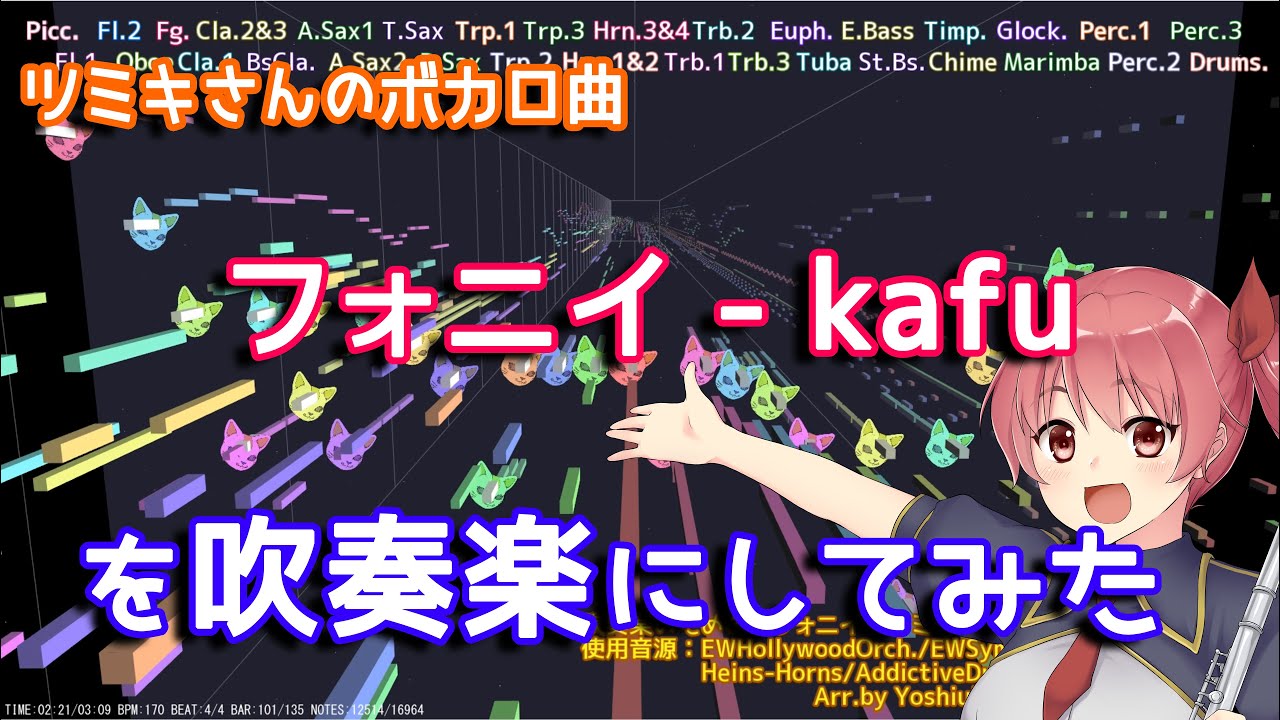 【ツミキ】フォニイを吹奏楽にしてみた(Full ver.)【音工房Yoshiuh】／Tsumiki's VocaloidSong 