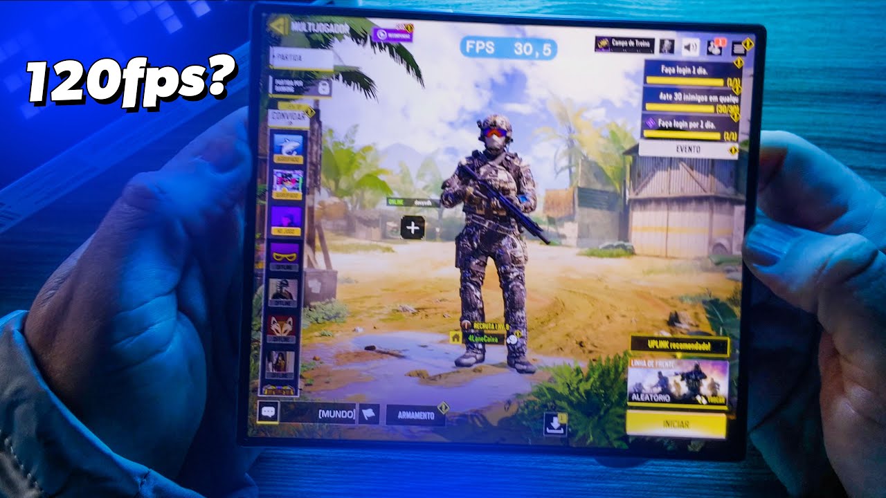 Galaxy Z Fold 6 rodando Call of Duty Mobile a 120fps