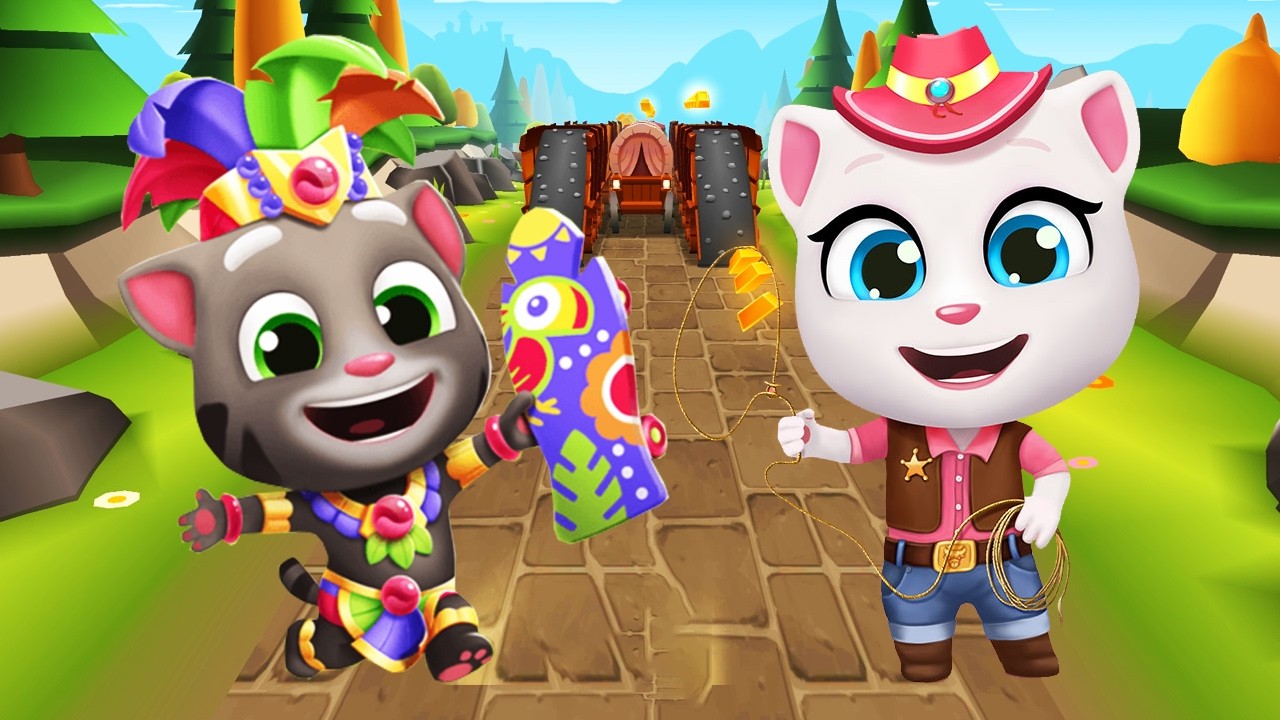 Cowboy Angela Gold Run Vs Fiesta Tom Gold Run - Talking Tom Gold Run