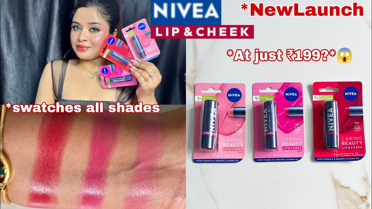 *New NIVEA Lip & Cheek Tint All Shades Swatches & Honest Review, Wear Test Done||Watch Before buying