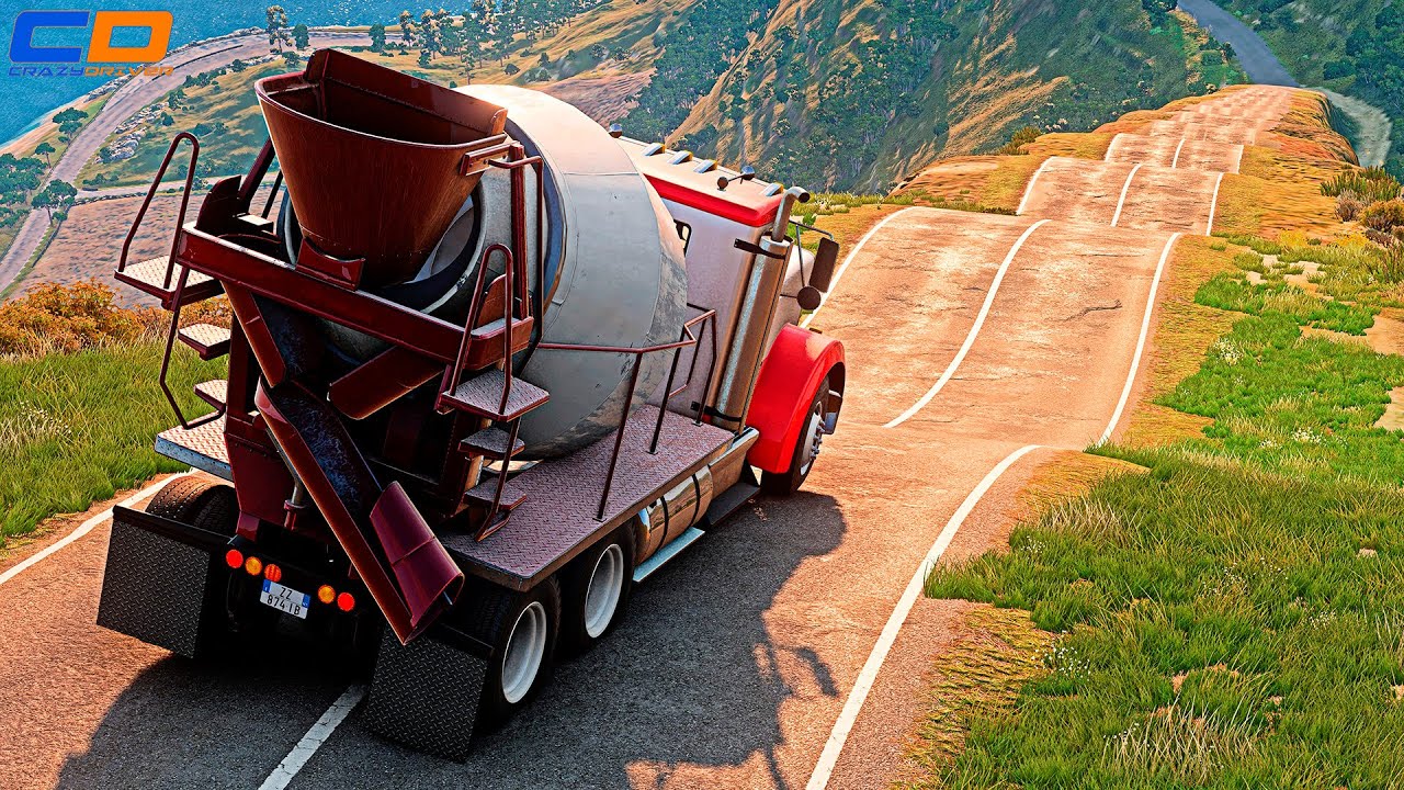 Wave Road Against Vehicles - BeamNG drive CRAZY DRIVERS