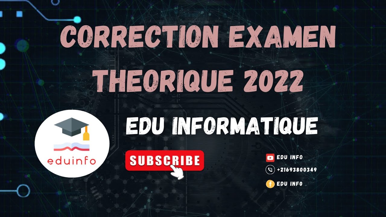 Bac Scientifiques || correction examen théorique 2022