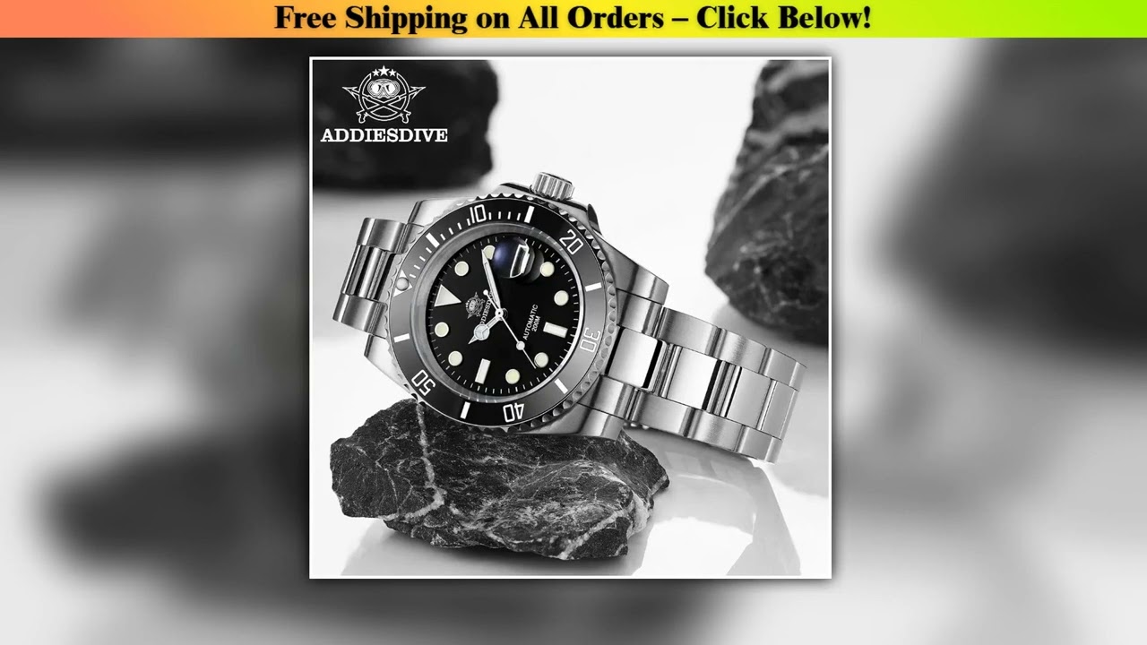 ADDIESDIVE NH35 Movement Automatic Watch Sapphire Crystal Mechanical Wristwatch 200m Diving Super