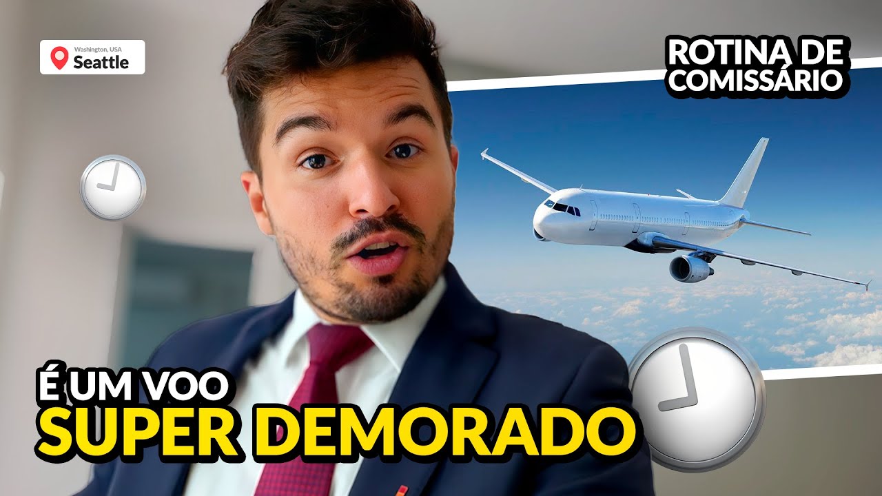 ENCAREI O VOO DOMÉSTICO MAIS LONGO DOS EUA - ROTINA DE COMISSÁRIO | SEATTLE