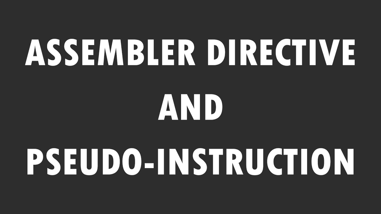 Assembler Directives and Pseudo-Instruction : Assembly x64