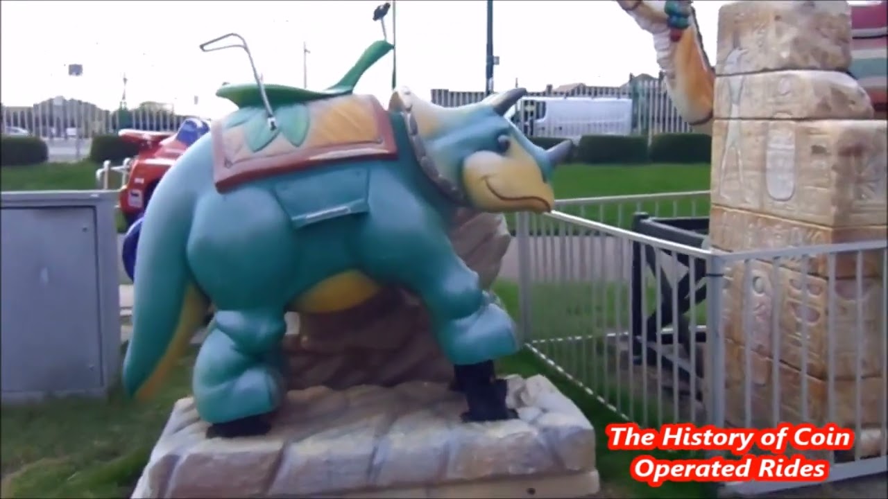 2000s Motoi Coin Operated Dinosaur Kiddie Ride - Triceratops