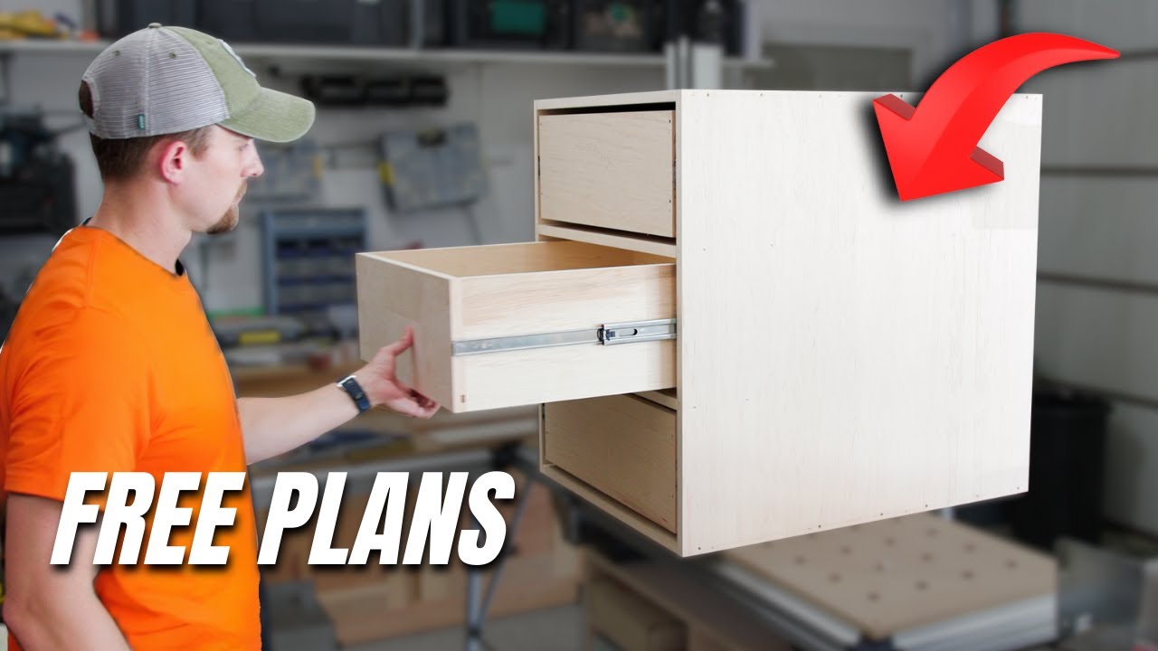 Build this EASY Cabinet with Drawers - How to Build Cabinets for Beginners + FREE PLANS