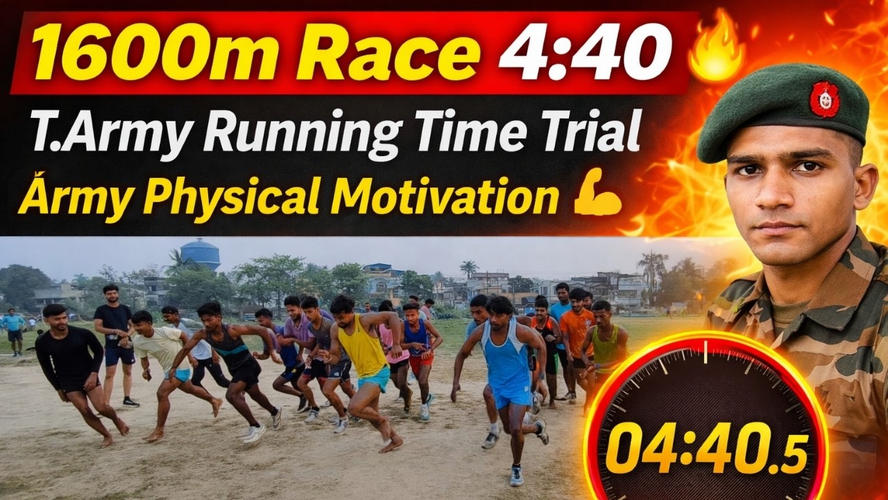 “1600m Race 4:40 🔥 T.Army Running Time Trial | Army Physical Motivation #vjguruphysicalacademy