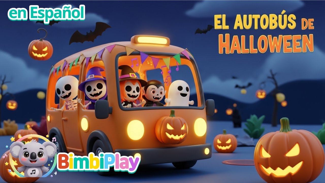 🎃🚍 El Autobús de Halloween – Canciones Infantiles en Español | BimbiPlay