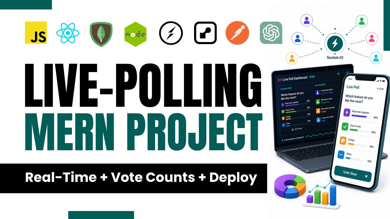 Real-Time Poll Voting App with MERN Stack + Socket.IO | Vote Count + Live Sockets | Full Stack