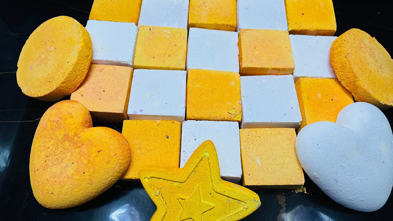 Crunchy CC Satisfying Yellow Dyed Chalk ASMR Crush | Oddly Satisfying ASMR