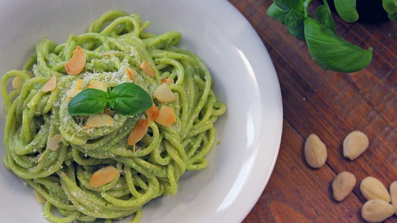 Almond Basil Pesto Spaghetti Recipe | How to Make Basil Pesto | How Tasty Channel