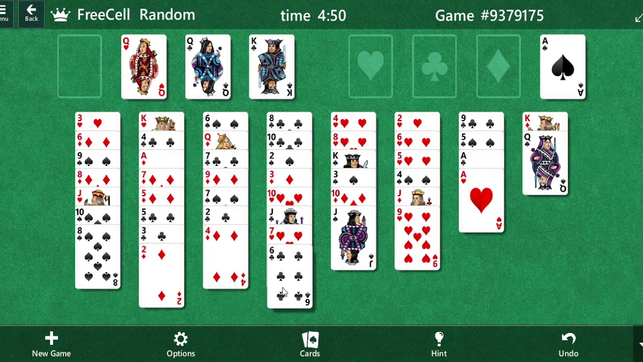 Freecell (playing card game) || Freecell solitaire