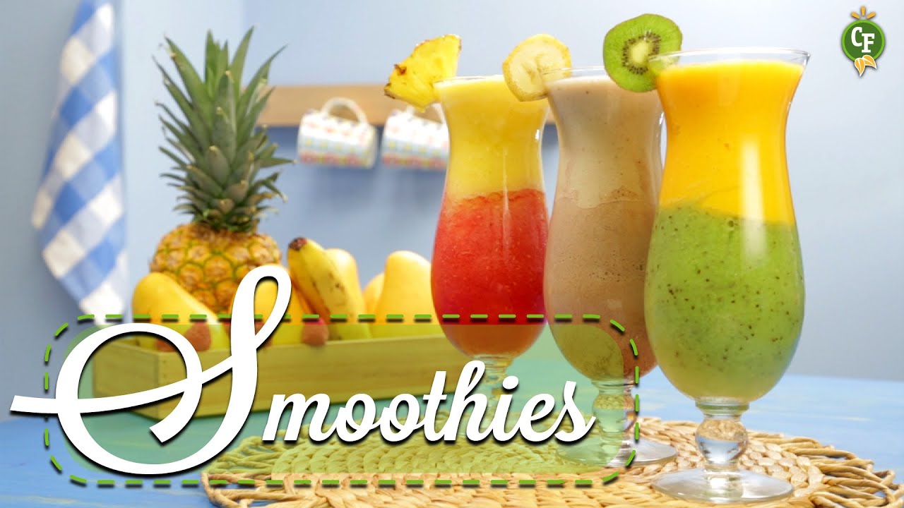 ¿Cómo preparar Smoothies Piña y Frambuesa, Plátano y Chocolate, Mango y Kiwi? - Cocina Fresca