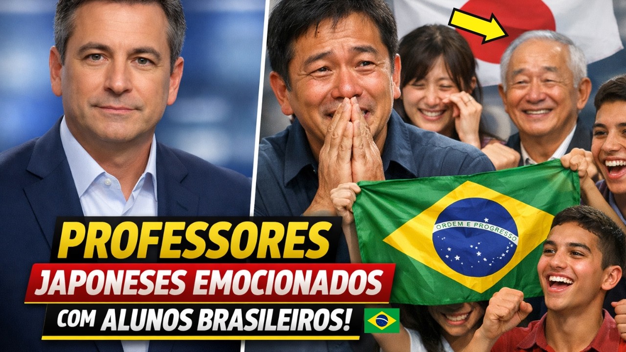 Ao pisar no Brasil, Professores japoneses emocionados ao ver alunos falando com orgulho do Brasil