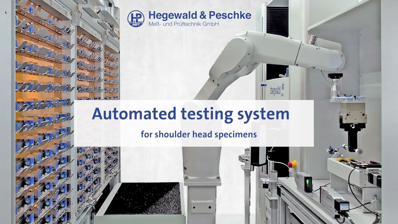 Automated testing system for tensile tests on shoulder head specimens