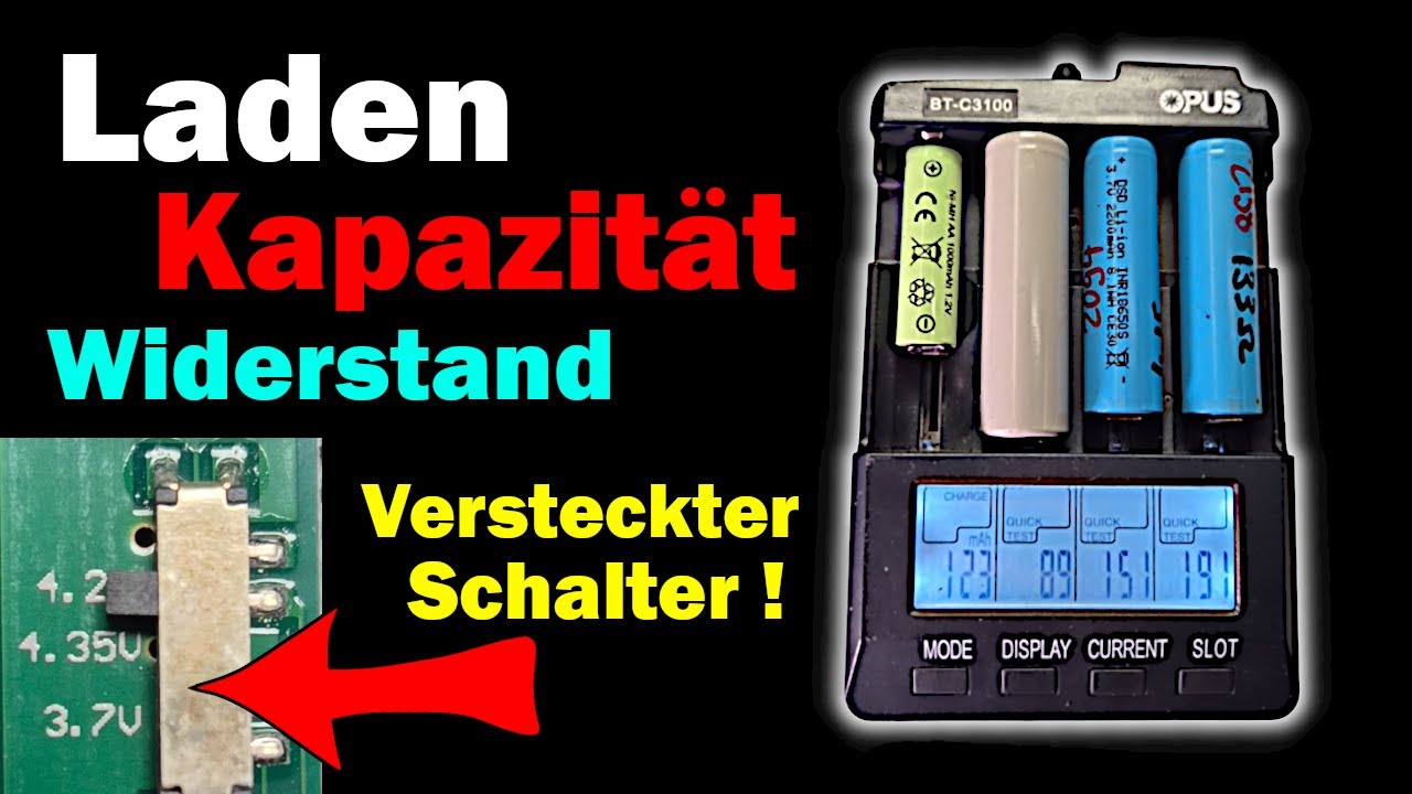 🔋 Opus BT-C3100: Li-Ion Battery Charger & Capacity Tester ⚡ Hidden switch, 18650 21700