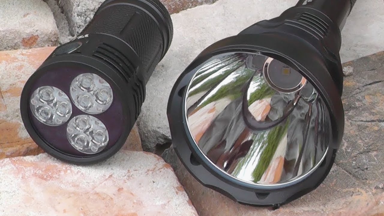 Comparison of flashlights with different optics. Gryphon G180 and Ballista 3.0 from Bright Luch